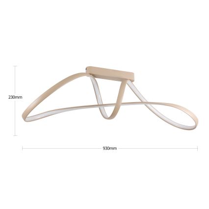 Brilagi - LED reguliuojamo ryškumo prigludęs lubų šviestuvas TWISTER LED/60W/230V 3000-6000K smėlio spalvos + nuotolinis valdymas