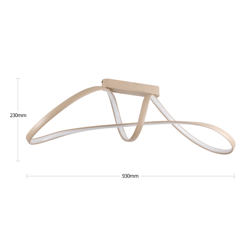 Brilagi - LED reguliuojamo ryškumo prigludęs lubų šviestuvas TWISTER LED/60W/230V 3000-6000K smėlio spalvos + nuotolinis valdymas