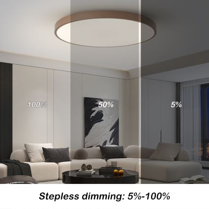 Brilagi – dimeriuojamas LED šviestuvas POOL SMART LED/100W/230V Ø 80 cm 3000–6000K Wi‑Fi (Tuya) + nuotolinis valdymas, ruda