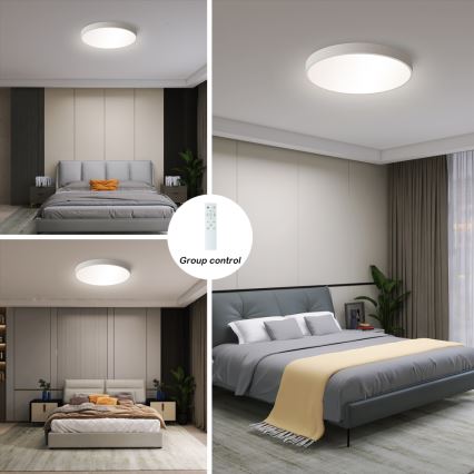 Brilagi - reguliuojamo ryškumo LED lubų šviestuvas POOL SMART LED/48W/230V 40 cm 3000-6000K Wi-Fi Tuya + nuotolinis valdymas baltas