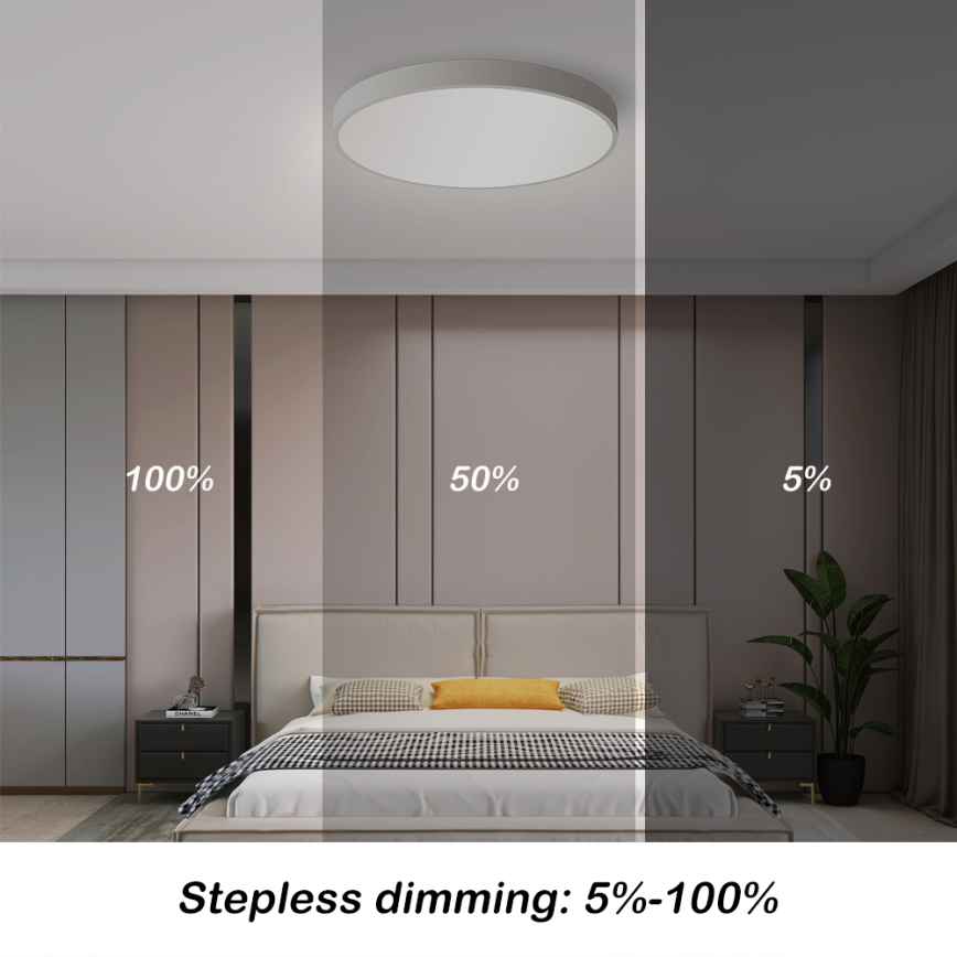Brilagi - reguliuojamo ryškumo LED lubų šviestuvas POOL SMART LED/48W/230V 40 cm 3000-6000K Wi-Fi Tuya + nuotolinis valdymas baltas