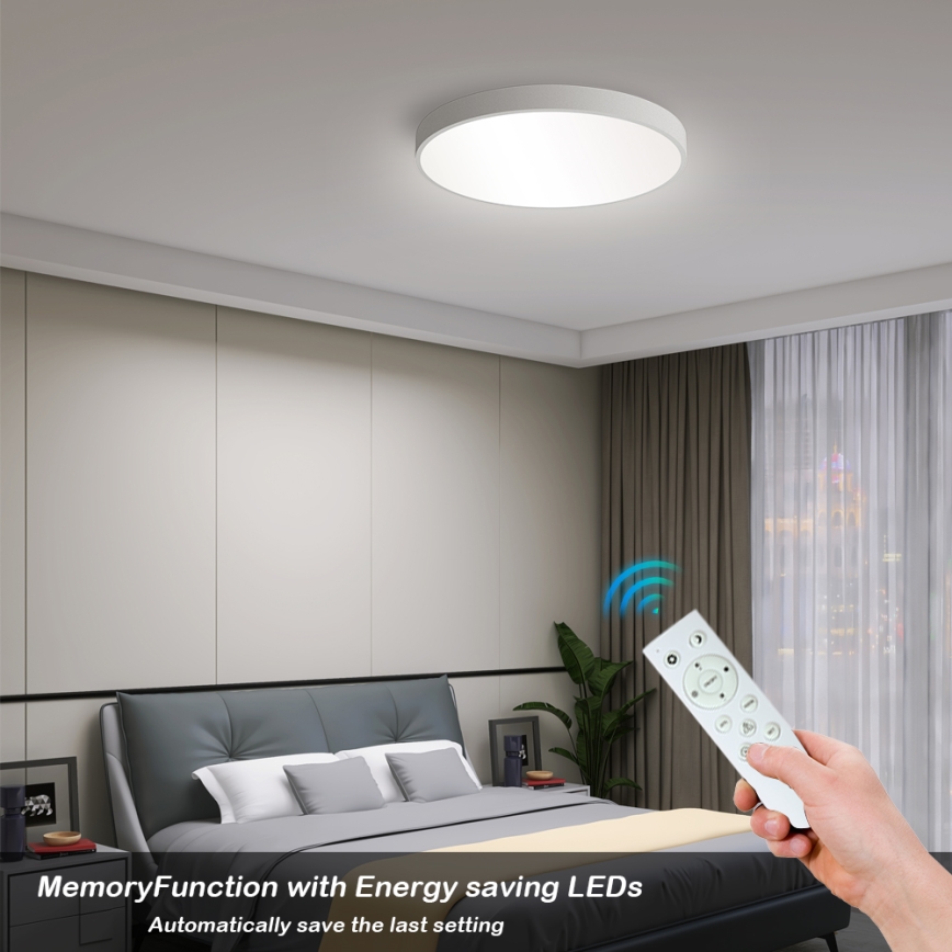 Brilagi - reguliuojamo ryškumo LED lubų šviestuvas POOL SMART LED/48W/230V 40 cm 3000-6000K Wi-Fi Tuya + nuotolinis valdymas baltas