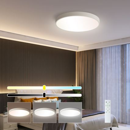 Brilagi - reguliuojamo ryškumo LED lubų šviestuvas POOL SMART LED/48W/230V 40 cm 3000-6000K Wi-Fi Tuya + nuotolinis valdymas baltas