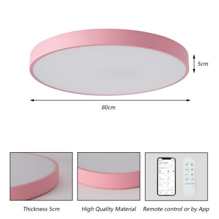 Brilagi - dimeriuojamas LED šviestuvas POOL SMART LED/100W/230V skersmuo 80 cm 3000-6000K Wi-Fi Tuya + nuotolinis valdymas rožinė