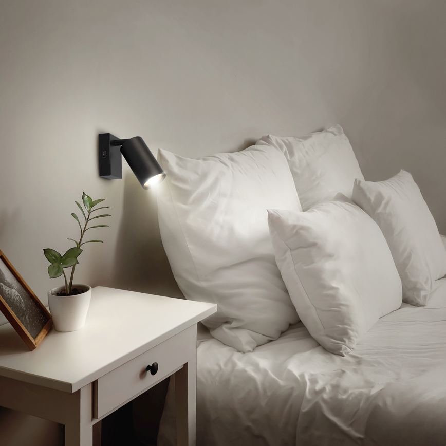 Brilagi - LED RGBW reguliuojamas sieninis taškinis šviestuvas SELE 1xGU10/4,8W/230V 3000K juodas + nuotolinio valdymo pultas