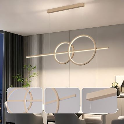 BRILAGI - Reguliuojamas LED pakabinamas šviestuvas ant laido SIGNATURE LED/53W/230V 3000-6000K 120 cm smėlinė+ nuotolinio valdymo pultas
