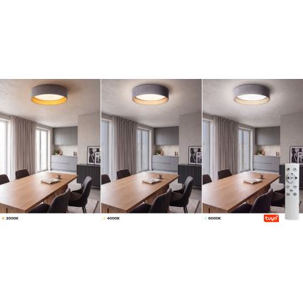 BRILAGI - LED reguliuojamo ryškumo lubinis šviestuvas VELVET SMARTIX STARS LED/24W/230V 3000-6000K Ø 45 cm pilka/auksinė Wi-Fi Tuya Beacon + nuotolinis valdymas