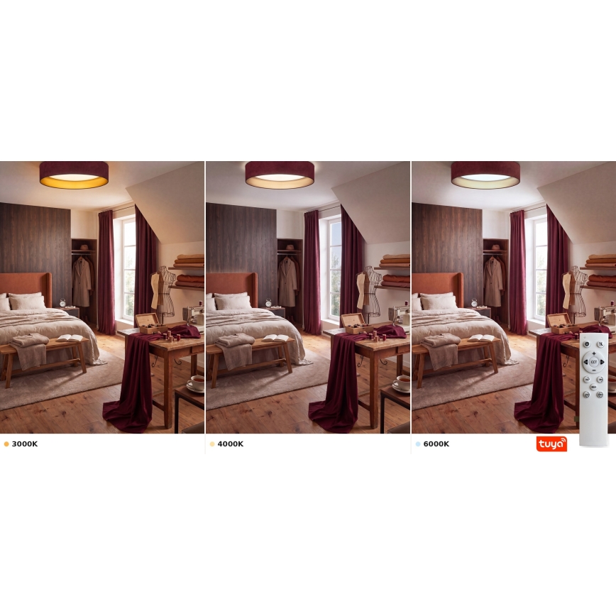 BRILAGI - LED dimeriuojamas lubinis šviestuvas VELVET SMARTIX STARS LED/24W/230V 3000-6000K Ø 45 cm bordo/auksinis Wi-Fi Tuya Beacon + nuotolinis valdymas