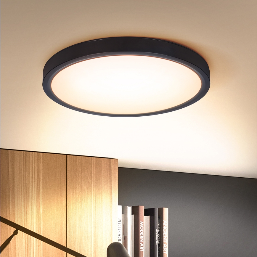 Brilagi - LED Pritemdomas lubinis šviestuvas ESTELA LED/36W/230V 3000-6500K ø 30 cm juoda + nuotolinio valdymo pultas