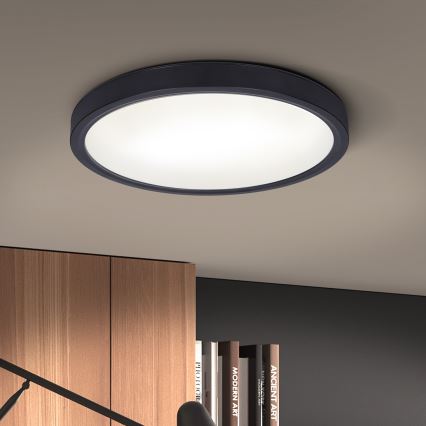 Brilagi - LED Pritemdomas lubinis šviestuvas ESTELA LED/36W/230V 3000-6500K ø 30 cm juoda + nuotolinio valdymo pultas