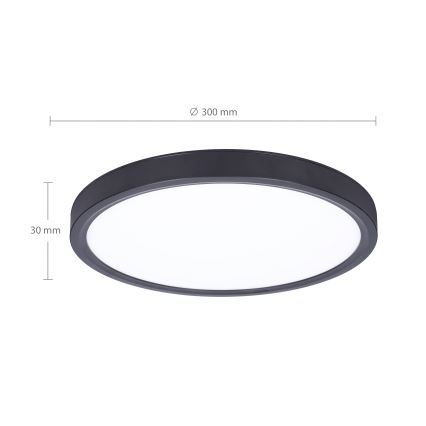 Brilagi - LED Pritemdomas lubinis šviestuvas ESTELA LED/36W/230V 3000-6500K ø 30 cm juoda + nuotolinio valdymo pultas