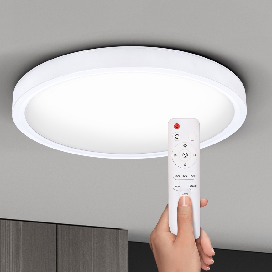 Brilagi - LED Pritemdomas lubinis šviestuvas ESTELA LED/36W/230V 3000-6500K ø 30 cm balta + nuotolinio valdymo pultas
