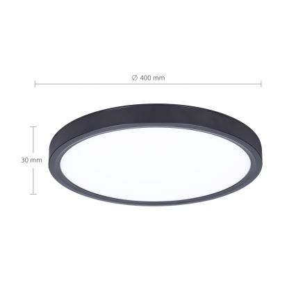 Brilagi - LED Pritemdomas lubinis šviestuvas ESTELA LED/48W/230V 3000-6500K ø 40 cm juoda + nuotolinio valdymo pultas