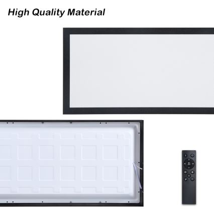 Brilagi - LED pritemdomas lubinis vonios šviestuvas FRAME SMART LED/30W/230V 30x60 cm 3000-6000K  IP44 juoda  + nuotolinio valdymo pultas