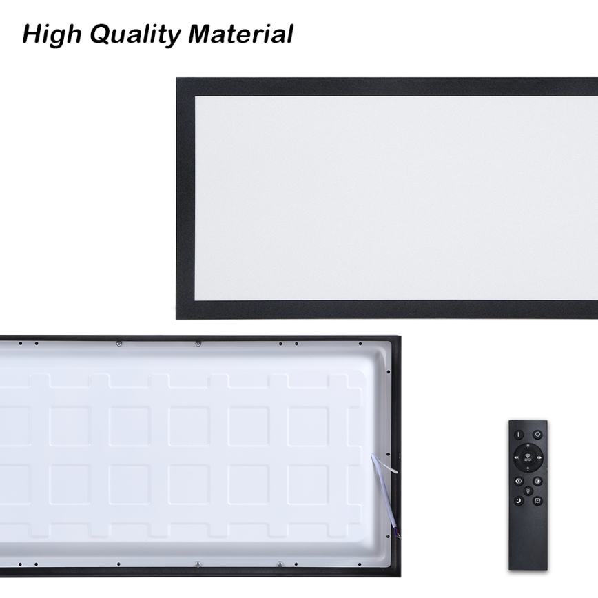 Brilagi - LED pritemdomas lubinis vonios šviestuvas FRAME SMART LED/30W/230V 30x60 cm 3000-6000K  IP44 juoda  + nuotolinio valdymo pultas