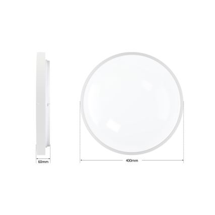 Brilagi - reguliuojamas LED lubų šviestuvas GLASS POOL DOUBLE LED/48W/230V 3000-6000K 40 cm balta + nuotolinio valdymo pultas