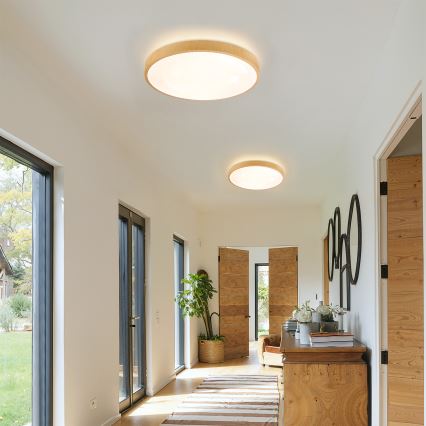 Brilagi - reguliuojamas lubinis LED šviestuvas GLASS POOL DOUBLE LED/48W/230V 3000-6000K 40 cm medžio dekoras + nuotolinis valdymas