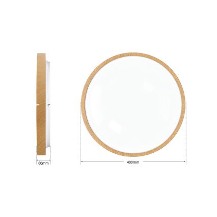 Brilagi - reguliuojamas lubinis LED šviestuvas GLASS POOL DOUBLE LED/48W/230V 3000-6000K 40 cm medžio dekoras + nuotolinis valdymas