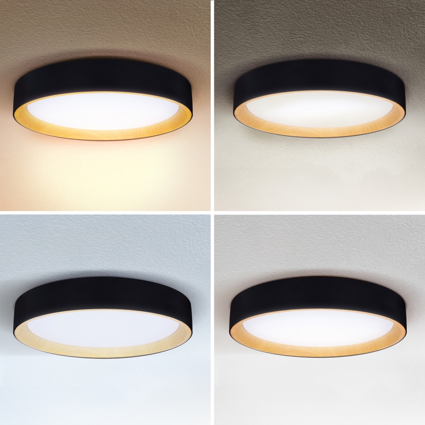 Brilagi - LED Pritemdomas lubinis šviestuvas LARIOS LED/60W/230V 3000-6500K ø 49 cm juoda + nuotolinio valdymo pultas