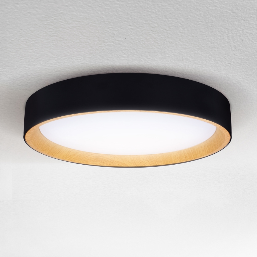 Brilagi - LED Pritemdomas lubinis šviestuvas LARIOS LED/60W/230V 3000-6500K ø 49 cm juoda + nuotolinio valdymo pultas