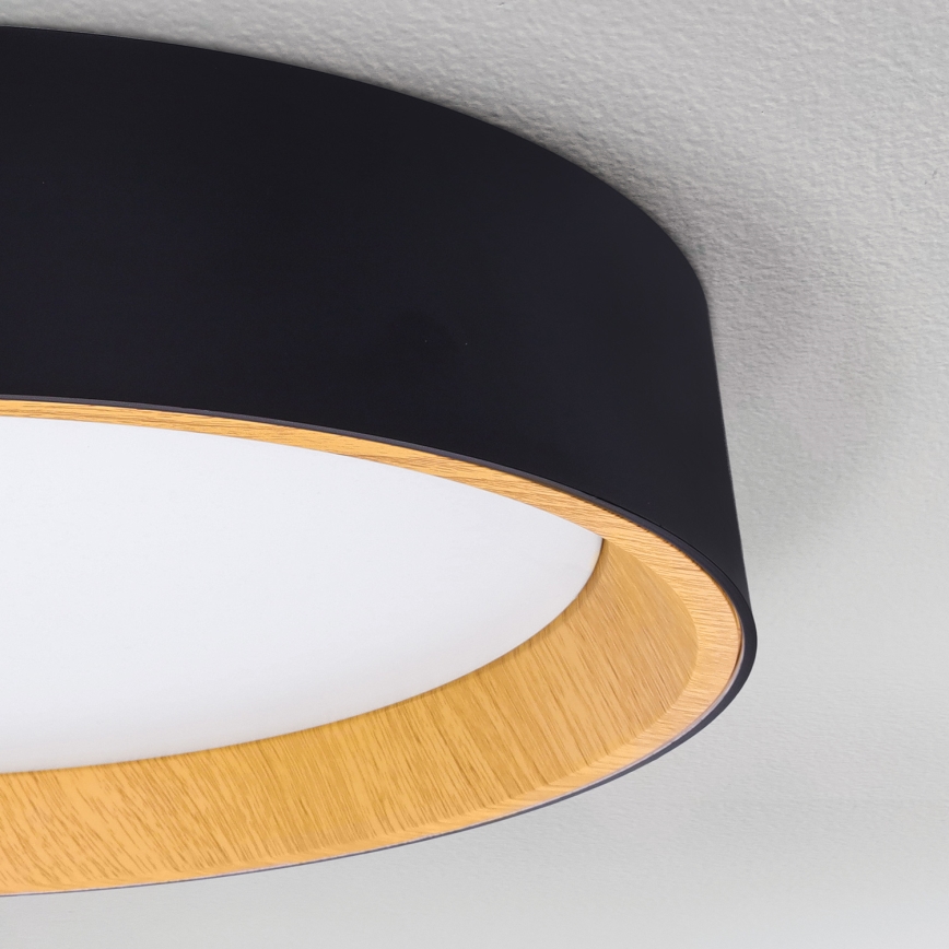 Brilagi - LED Pritemdomas lubinis šviestuvas LARIOS LED/60W/230V 3000-6500K ø 49 cm juoda + nuotolinio valdymo pultas