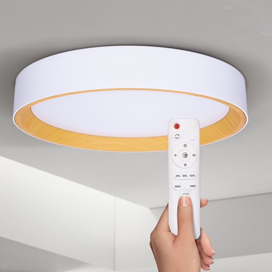 Brilagi - LED Pritemdomas lubinis šviestuvas LARIOS LED/60W/230V 3000-6500K ø 49 cm balta + nuotolinio valdymo pultas