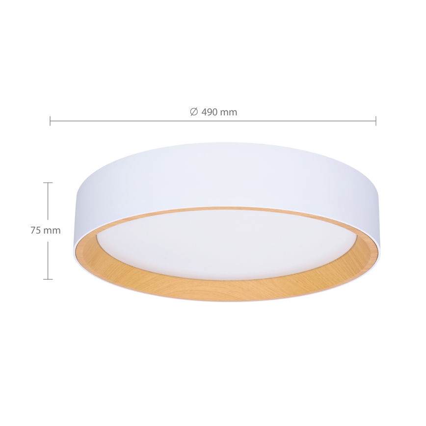 Brilagi - LED Pritemdomas lubinis šviestuvas LARIOS LED/60W/230V 3000-6500K ø 49 cm balta + nuotolinio valdymo pultas