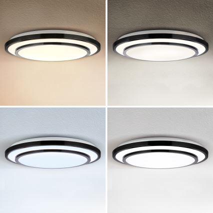 Brilagi - LED Pritemdomas lubinis šviestuvas LUCIANO LED/48W/230V 3000-6500K ø 39 cm juoda + nuotolinio valdymo pultas