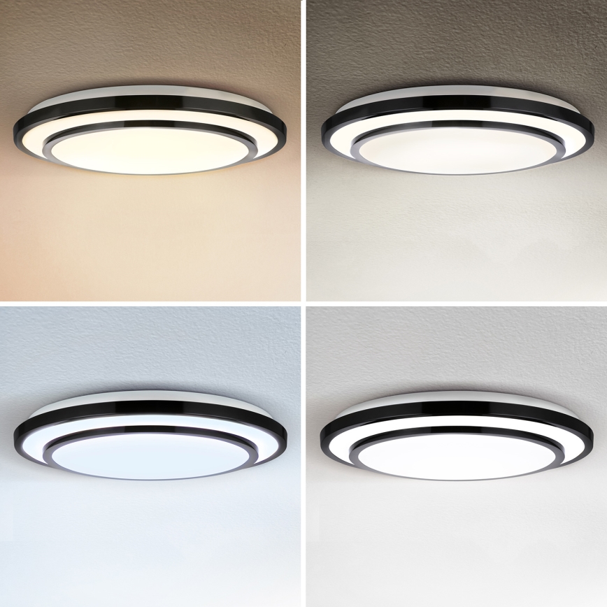 Brilagi - LED Pritemdomas lubinis šviestuvas LUCIANO LED/48W/230V 3000-6500K ø 39 cm juoda + nuotolinio valdymo pultas