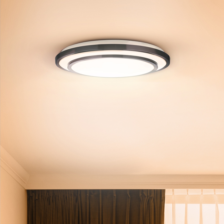 Brilagi - LED Pritemdomas lubinis šviestuvas LUCIANO LED/48W/230V 3000-6500K ø 39 cm juoda + nuotolinio valdymo pultas