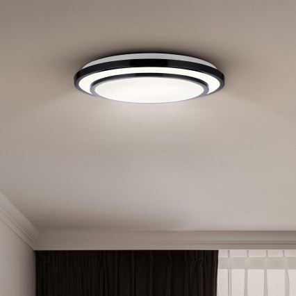 Brilagi - LED Pritemdomas lubinis šviestuvas LUCIANO LED/48W/230V 3000-6500K ø 39 cm juoda + nuotolinio valdymo pultas