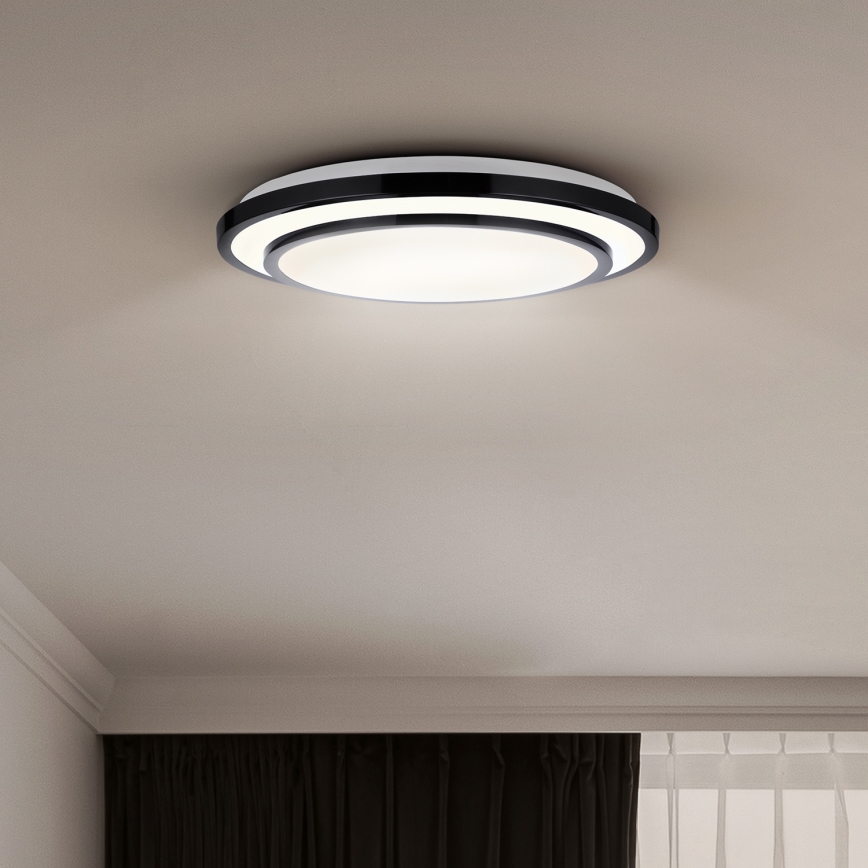 Brilagi - LED Pritemdomas lubinis šviestuvas LUCIANO LED/48W/230V 3000-6500K ø 39 cm juoda + nuotolinio valdymo pultas