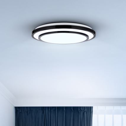 Brilagi - LED Pritemdomas lubinis šviestuvas LUCIANO LED/48W/230V 3000-6500K ø 39 cm juoda + nuotolinio valdymo pultas