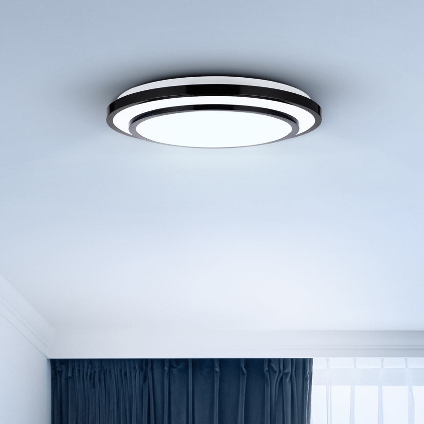 Brilagi - LED Pritemdomas lubinis šviestuvas LUCIANO LED/48W/230V 3000-6500K ø 39 cm juoda + nuotolinio valdymo pultas