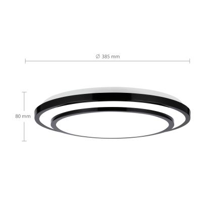 Brilagi - LED Pritemdomas lubinis šviestuvas LUCIANO LED/48W/230V 3000-6500K ø 39 cm juoda + nuotolinio valdymo pultas