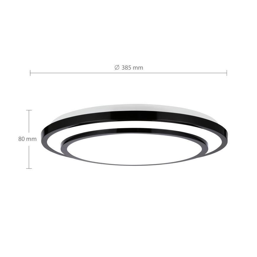 Brilagi - LED Pritemdomas lubinis šviestuvas LUCIANO LED/48W/230V 3000-6500K ø 39 cm juoda + nuotolinio valdymo pultas