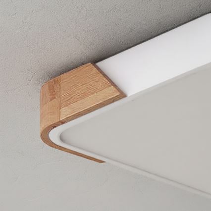 Brilagi - Dimeriuojamas LED lubų šviestuvas PILANA LED/48W/230V 3000-6500K ąžuolas/balta 42x42 cm + nuotolinis valdymas