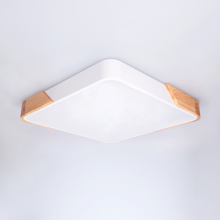 Brilagi - Dimeriuojamas LED lubų šviestuvas PILANA LED/48W/230V 3000-6500K ąžuolas/balta 42x42 cm + nuotolinis valdymas
