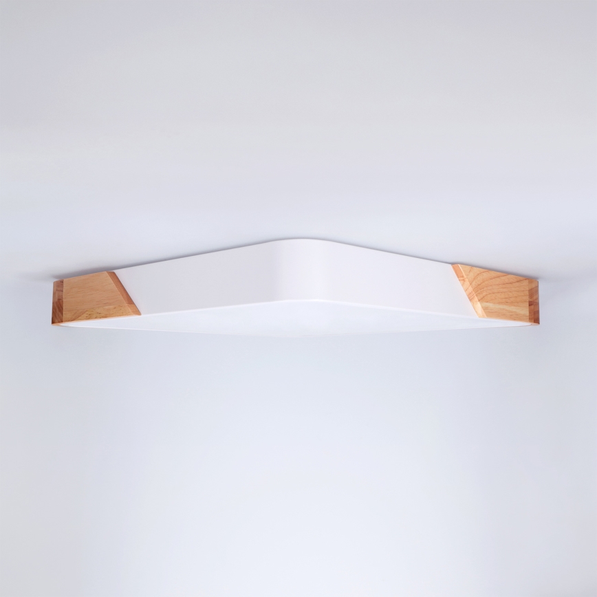 Brilagi - Dimeriuojamas LED lubų šviestuvas PILANA LED/48W/230V 3000-6500K ąžuolas/balta 42x42 cm + nuotolinis valdymas