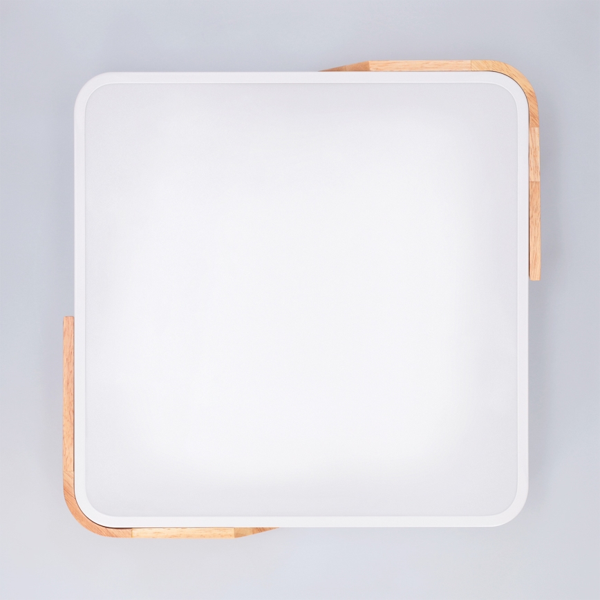 Brilagi - Dimeriuojamas LED lubų šviestuvas PILANA LED/48W/230V 3000-6500K ąžuolas/balta 42x42 cm + nuotolinis valdymas