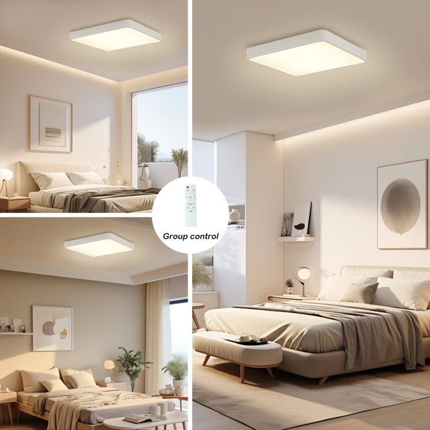 Brilagi - LED Pritemdomas lubinis šviestuvas POOL LED/36W/230V 3000-6000K 40x40 cm balta + nuotolinio valdymo pultas