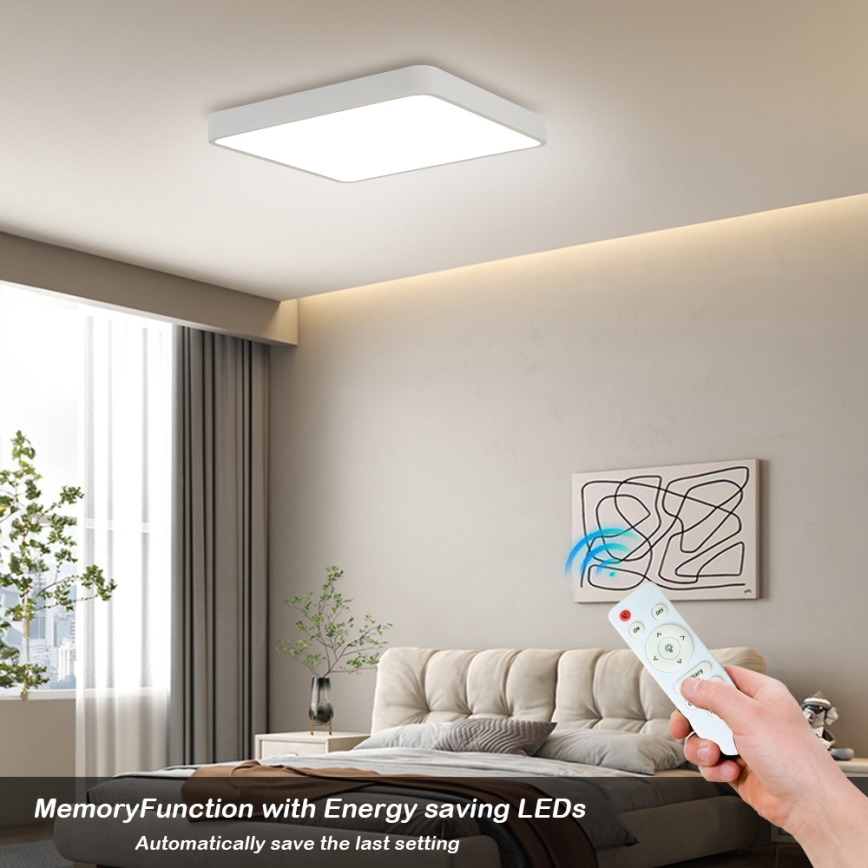 Brilagi - LED Pritemdomas lubinis šviestuvas POOL LED/36W/230V 3000-6000K 40x40 cm balta + nuotolinio valdymo pultas