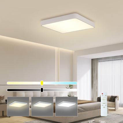 Brilagi - LED Pritemdomas lubinis šviestuvas POOL LED/48W/230V 3000-6000K 50x50 cm balta + nuotolinio valdymo pultas