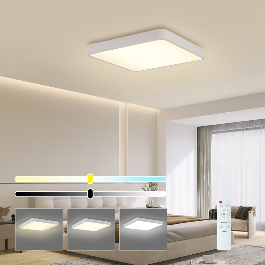 Brilagi - LED Pritemdomas lubinis šviestuvas POOL LED/48W/230V 3000-6000K 50x50 cm balta + nuotolinio valdymo pultas