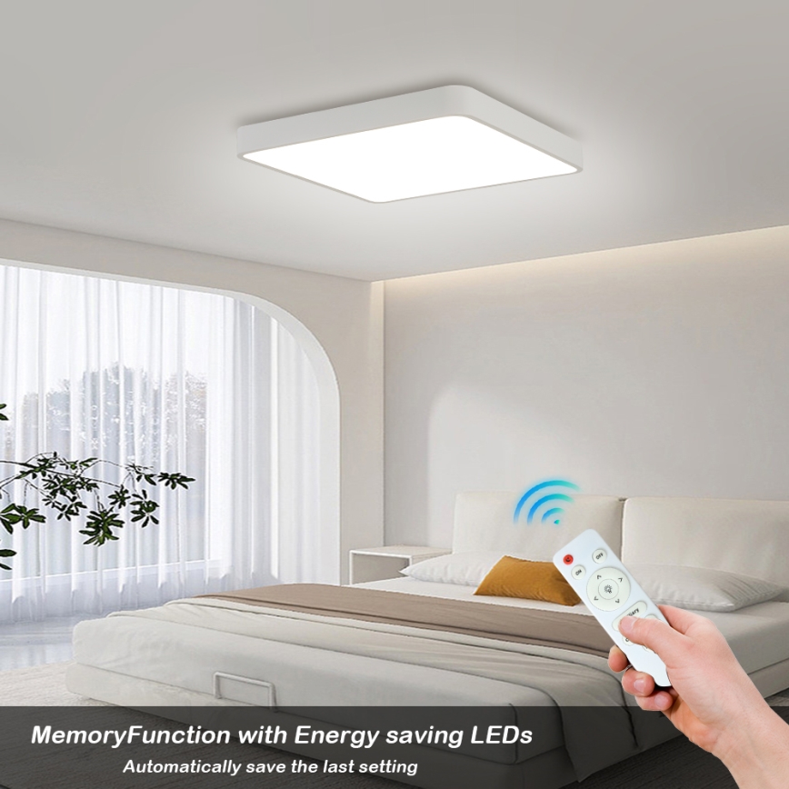 Brilagi - LED Pritemdomas lubinis šviestuvas POOL LED/48W/230V 3000-6000K 50x50 cm balta + nuotolinio valdymo pultas