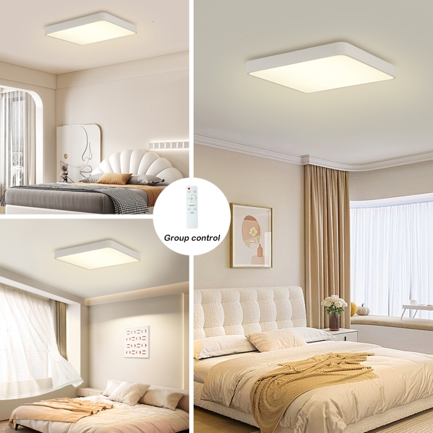 Brilagi - LED Pritemdomas lubinis šviestuvas POOL LED/48W/230V 3000-6000K 50x50 cm balta + nuotolinio valdymo pultas