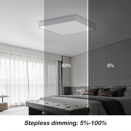 Brilagi - LED Pritemdomas lubinis šviestuvas POOL LED/48W/230V 3000-6000K 50x50 cm balta + nuotolinio valdymo pultas