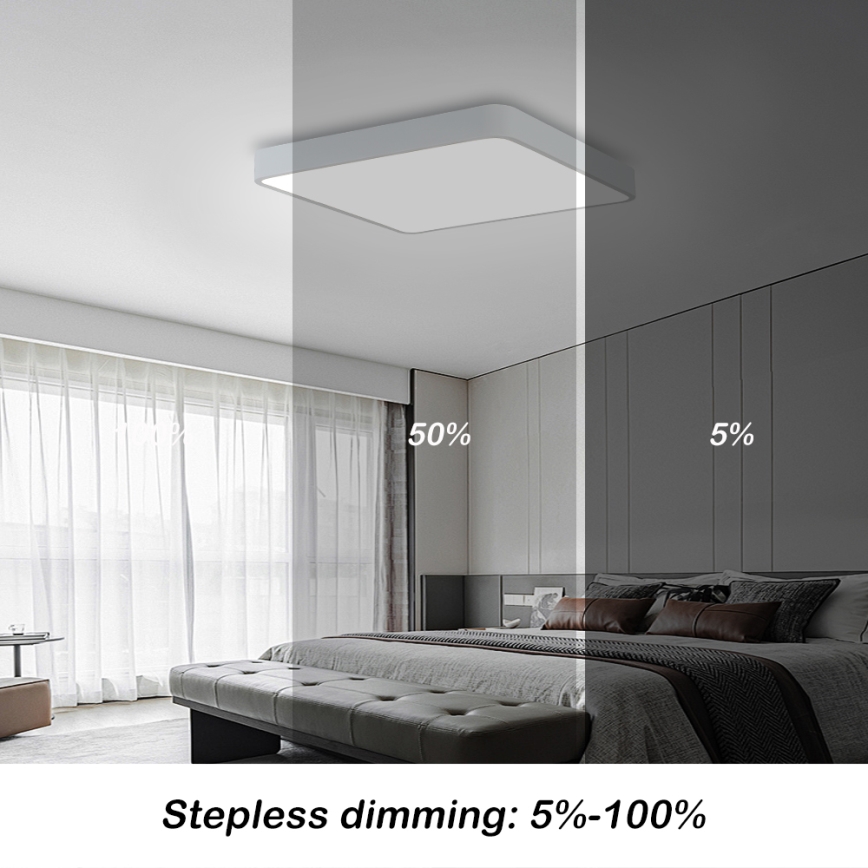 Brilagi - LED Pritemdomas lubinis šviestuvas POOL LED/48W/230V 3000-6000K 50x50 cm balta + nuotolinio valdymo pultas