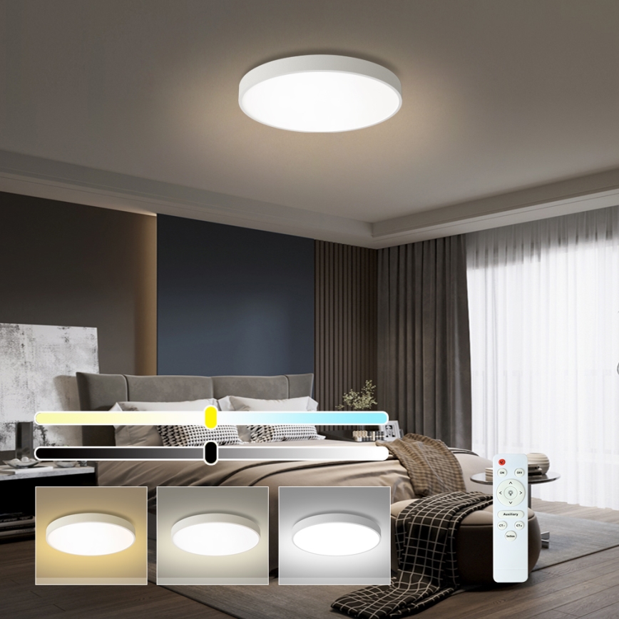 Brilagi - LED Reguliuojamas lubų šviestuvas POOL LED/60W/230V 3000-6000K Ø 60 cm baltas + nuotolinio valdymo pultelis