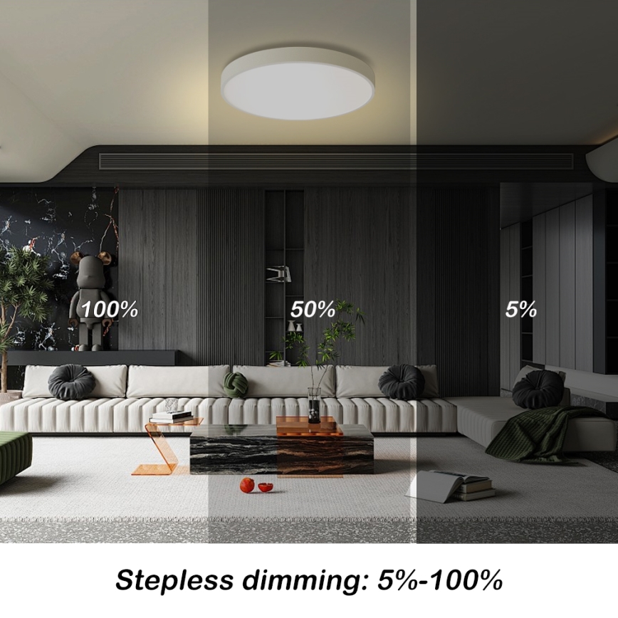Brilagi - LED Reguliuojamas lubų šviestuvas POOL LED/60W/230V 3000-6000K Ø 60 cm baltas + nuotolinio valdymo pultelis